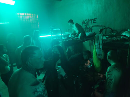 Prison Film scene by VampyCrafts in Riga. Participating in movie production.