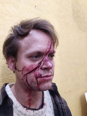 Fresh Wound application SFX for an art film by VampyCrafts in Riga.